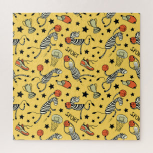 Puzzle Doodles de Courtside : Zebra Basketball Fantasia