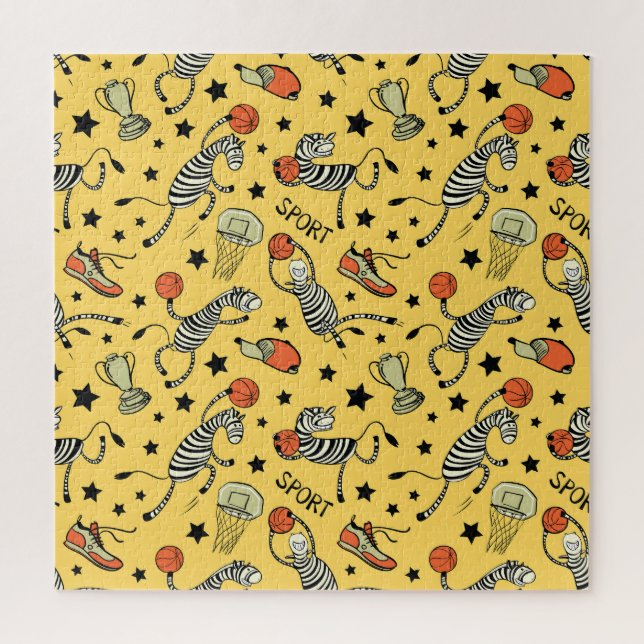 Puzzle Doodles de Courtside : Zebra Basketball Fantasia (Vertical)