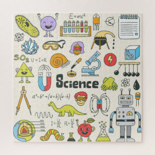 Puzzle Doodles de science : Ensemble d'écoles à main.