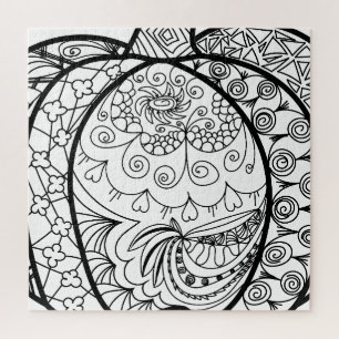 Puzzle Doodles d'Halloween boho mandala citrouilles Autom