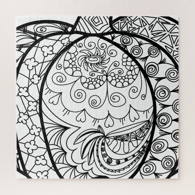 Puzzle Doodles d'Halloween boho mandala citrouilles Autom (Vertical)