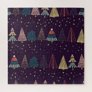 Puzzle Doodles, étoiles, bleu foncé.