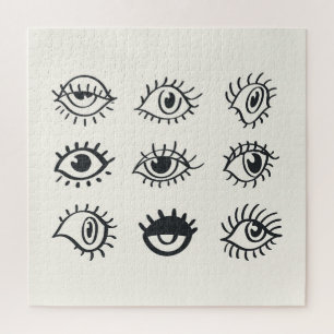 Puzzle Doodles oculaires vintages : Croquis tendance