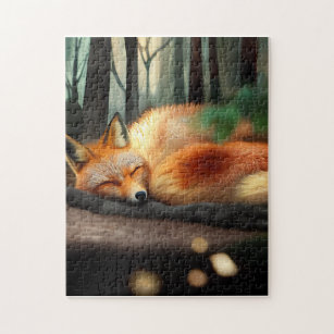 Puzzle Dormir Repose Fox mignonne Forêt Vixen