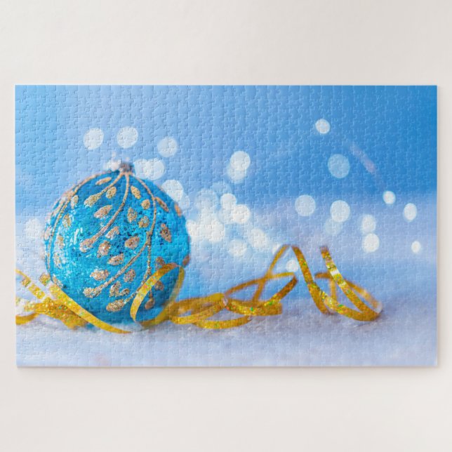 Puzzle d'ornement d'hiver de Noël (Horizontal)