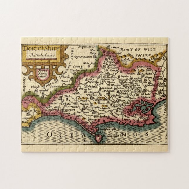 Puzzle Dorset Dorsetshire Comté Angleterre Ancienne carte (Horizontal)