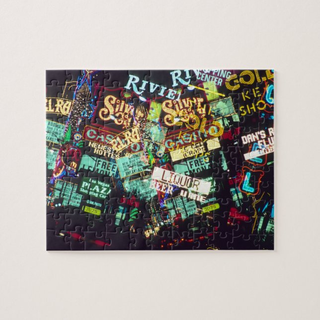 Puzzle Double exposition, panneaux de casino, Las Vegas, (Horizontal)