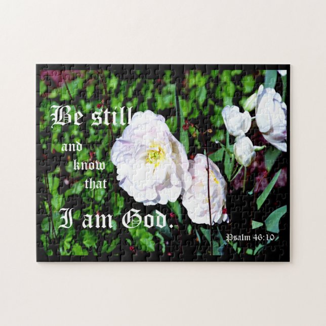 Puzzle Double Tulipes Psaume 46:10 (Horizontal)