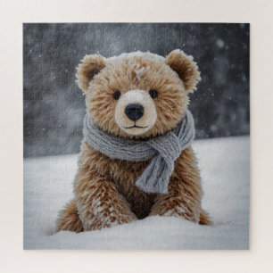 Puzzle d'ours en peluche d'hiver