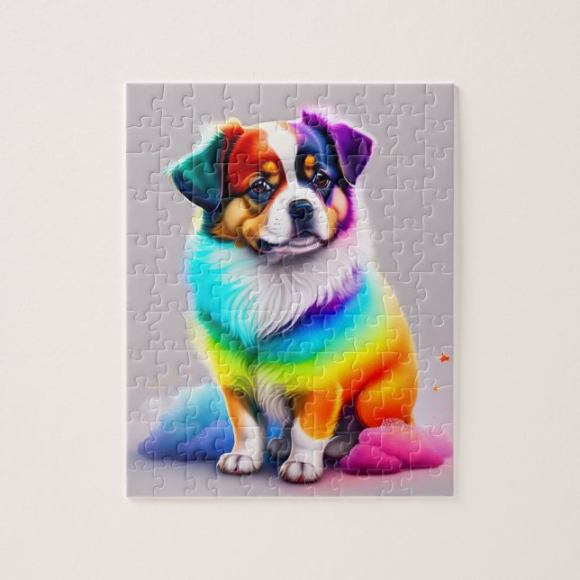 Puzzle Doux et coloré mignon chien (Vertical)