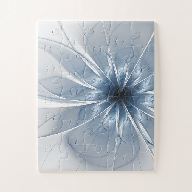 Puzzle Doux et tendreté bleu fleur imaginaire fractal cu (Vertical)