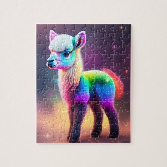 Puzzle Doux Lama Petit Fluffy Coloré Mignon (Vertical)