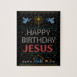 Puzzle Doux moche Design Joyeux Anniversaire Jésus Religi