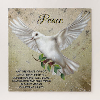 Puzzle Dove de la paix Scripture personnalisée Verse