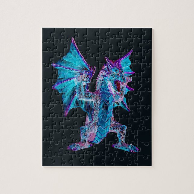 Puzzle Dragon à feu bleu Imaginaire (Vertical)