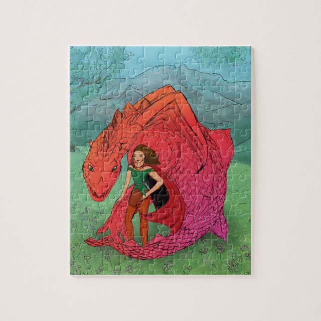 Puzzle Dragon Bébé Rouge (Vertical)