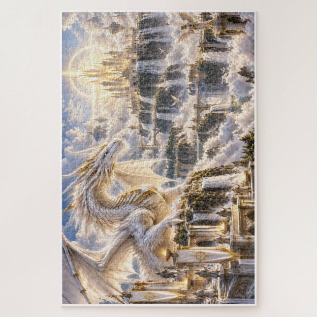 Puzzle Dragon Blanc Divin – Royaume Céleste (Vertical)