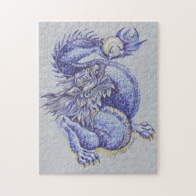 Puzzle Dragon bleu (Vertical)