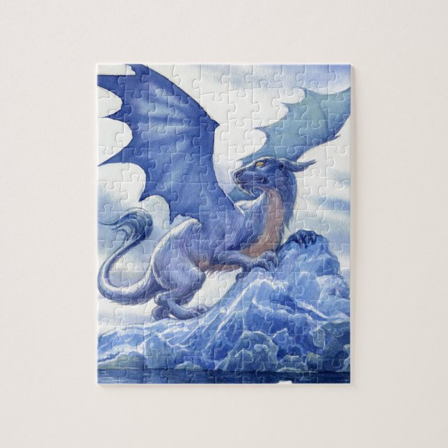 Puzzle Dragon bleu féroce (Vertical)