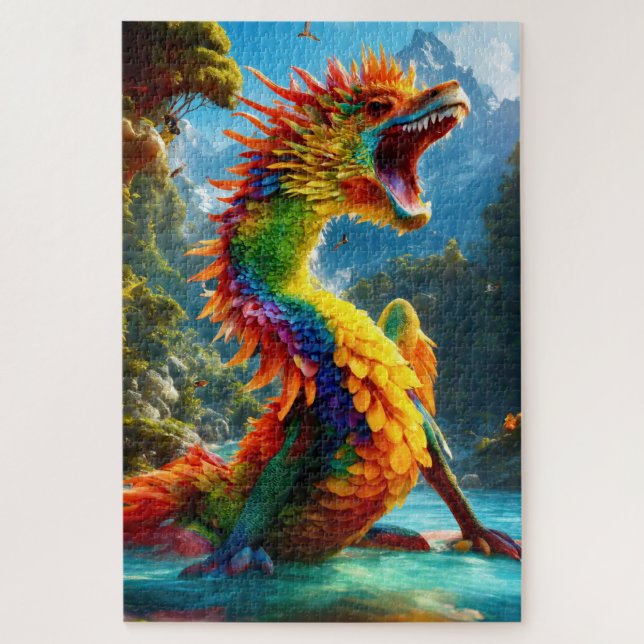 Puzzle Dragon coloré (Vertical)