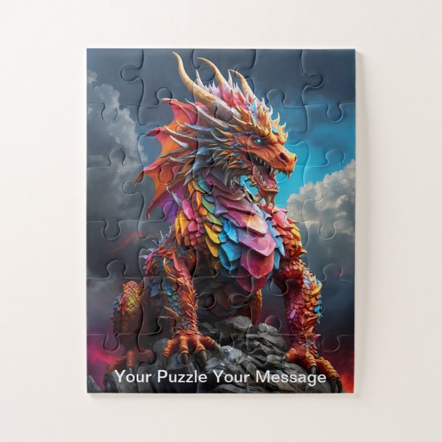 Puzzle Dragon convivial pour les enfants (Vertical)