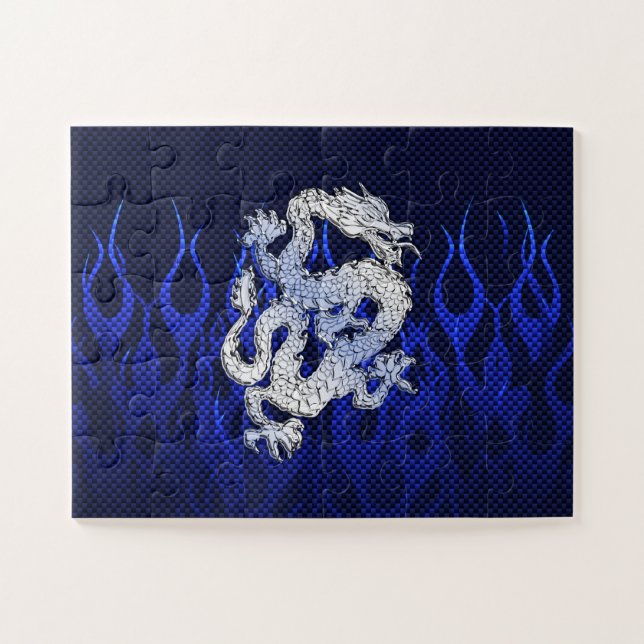Puzzle Dragon dans Chrome comme bleu Carbon Fiber Styles (Horizontal)