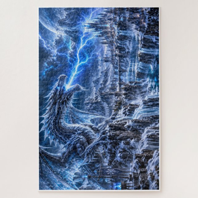 Puzzle Dragon des Glaces – Tempête de Foudre Bleue (Vertical)