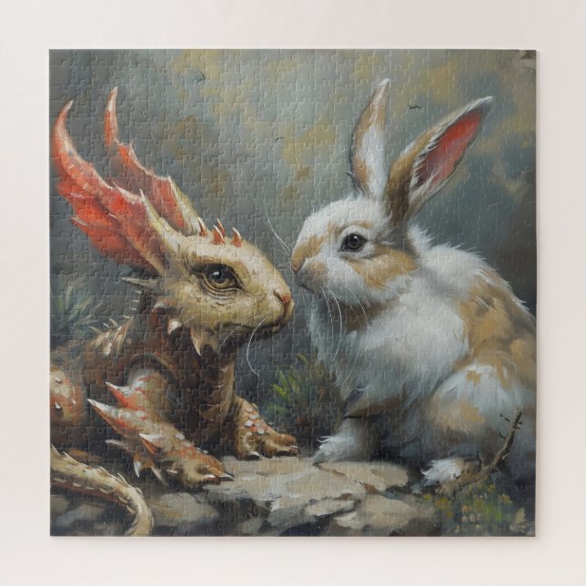 Puzzle Dragon d'Imaginaire et lapin (Vertical)