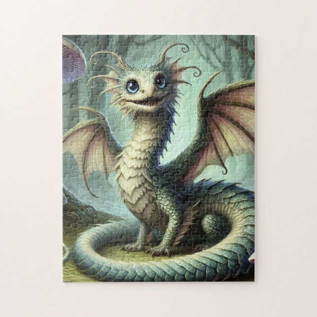 Puzzle Dragon Jabberwocky Cute Imaginaire Créature Art (Vertical)