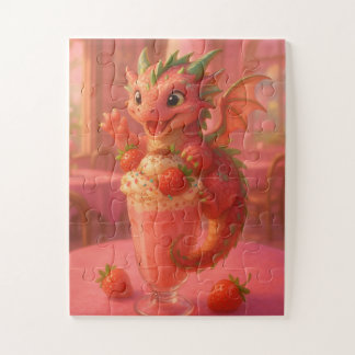 Puzzle dragon milkshake aux fraises