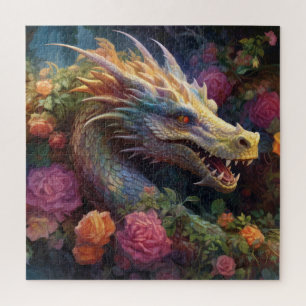PUZZLE : Dragon mythique et mystique dans un jardi