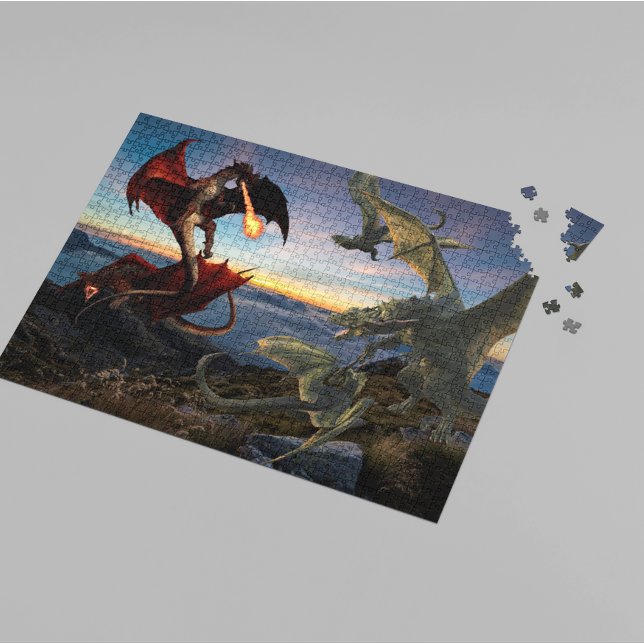 Puzzle Dragon Red Green Imaginaire de bataille (Créateur téléchargé)