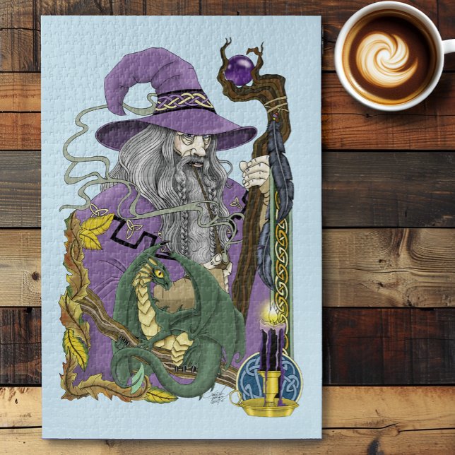 Puzzle Dragon Sorcier Celtique Fantastique Violet (Créateur téléchargé)