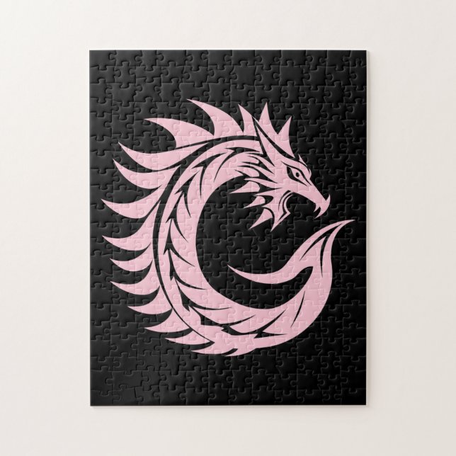 Puzzle Dragon Styled Letter C, Dragon Alphabet, Monogram (Vertical)