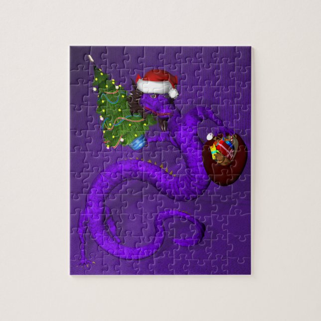 Puzzle Dragon violet 8x10 (Vertical)
