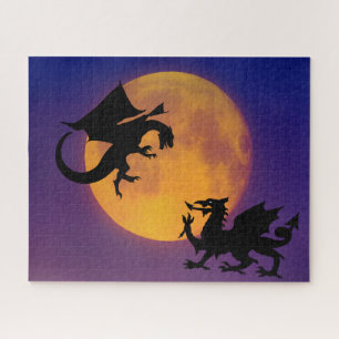 Puzzle Dragon Vs Dragon Silhouette et Lune