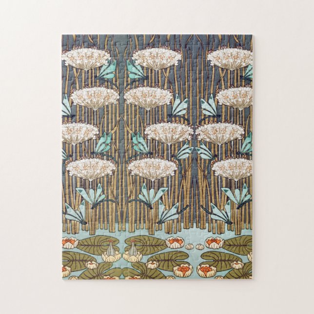 Puzzle Dragonflies nénuphars Art nouveau marais (Vertical)