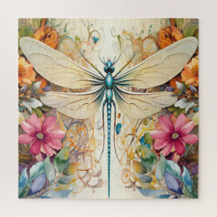 Puzzle Dragonfly Et Fleurs sauvages