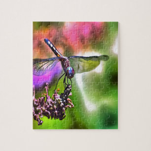 Puzzle Dragonfly In Green and Blue Réaliste Painting
