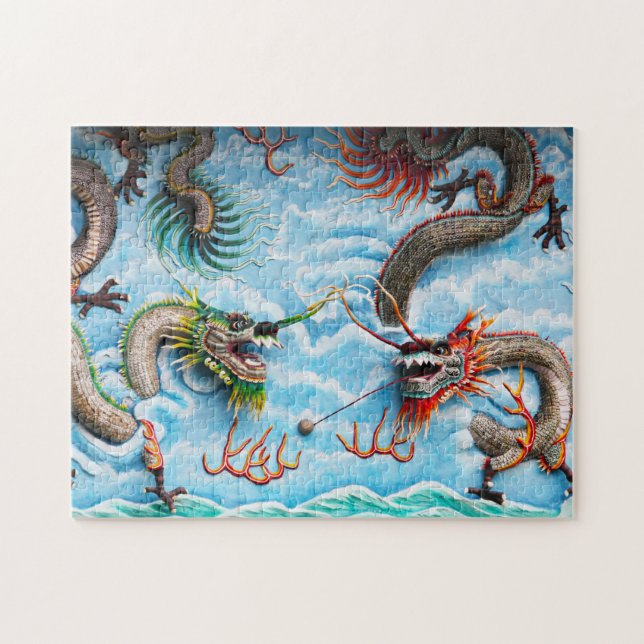 Puzzle Dragons de sculpture Singapour. (Horizontal)