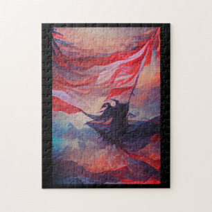 Puzzle Drapeau américain brandissant le 4 Juillet Memoria