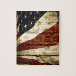 Puzzle Drapeau américain de fibre de bois americana