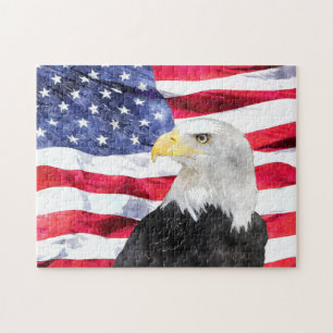 PUZZLE DRAPEAU AMÉRICAIN ET EAGLE