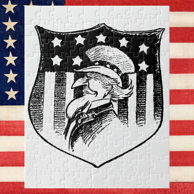 Puzzle Drapeau américain et Oncle Sam patriotique vintage (Créateur téléchargé)