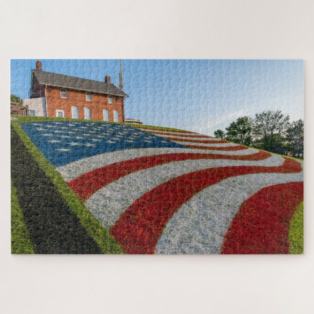 Puzzle Drapeau américain peint patriotique (Horizontal)
