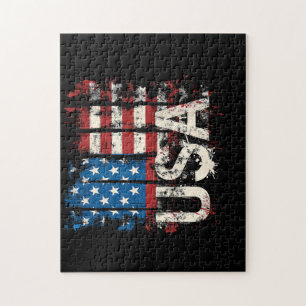 Puzzle Drapeau américain rétro 4 juillet