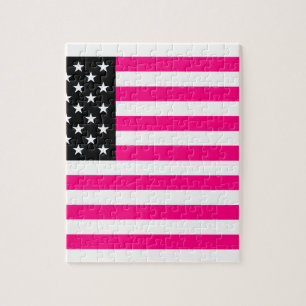 Puzzle drapeau américain rose