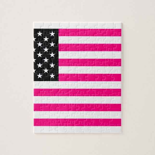 Puzzle drapeau américain rose (Vertical)