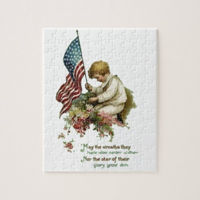 Puzzle Drapeau américain vintage Little Boy (Vertical)