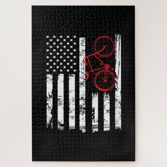 Puzzle Drapeau américain VTT et vélo (Vertical)